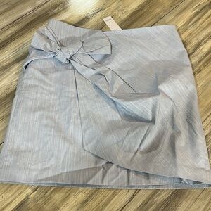 LOFT Blue Wrap Mini Skirt with Tie Front